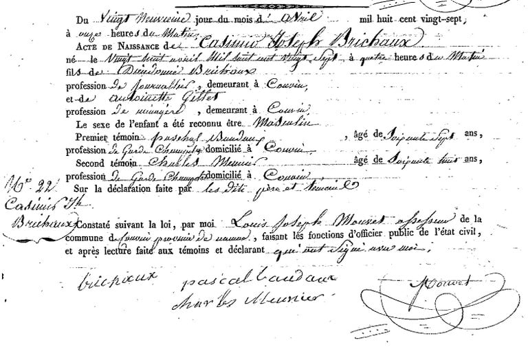 BRICHAUX Casimir Joseph