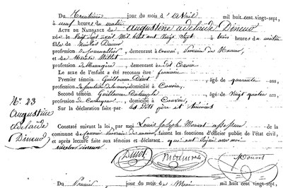 DINEUR Augustine Adélaide