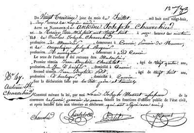 CHAUVEHEID Antoine Joseph