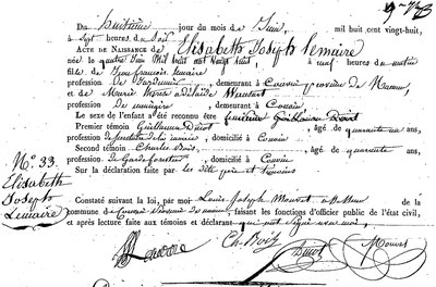 LEMAIRE Elisabeth Joseph