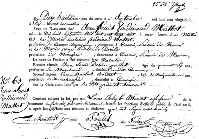 MATHOT Jean Louis Ferdinand