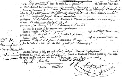 SAMBREE Marie Françoise Léopoldine Joseph