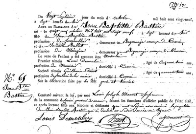 BASTIN Jean Baptiste