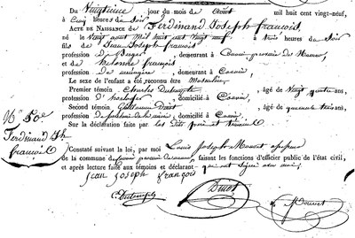 FRANCOIS Ferdinand Joseph