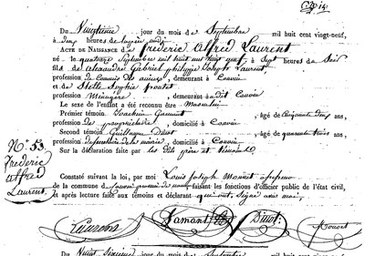 LAURENT Frédéric Alfred