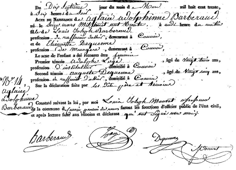 BARBERAUX Aglaiée Adolphine