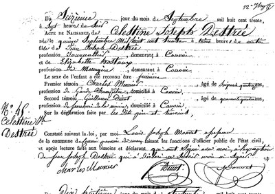 DESTREE Célestine Joseph