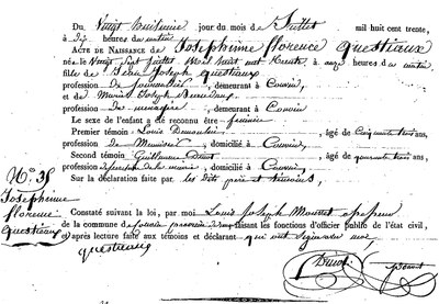 QUESTIAUX Joséphine Florence