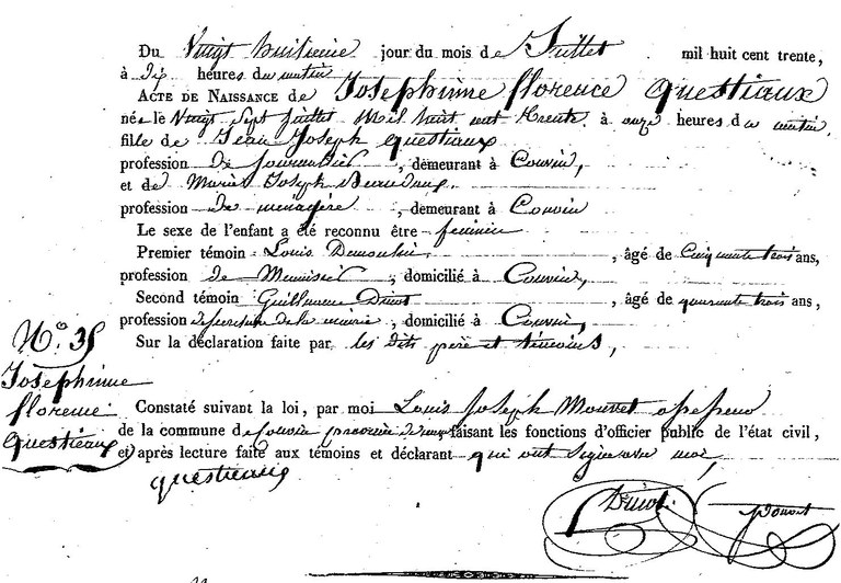 QUESTIAUX Joséphine Florence