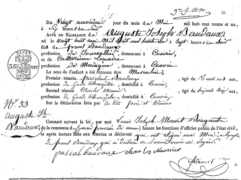 BAUDAUX Auguste Joseph