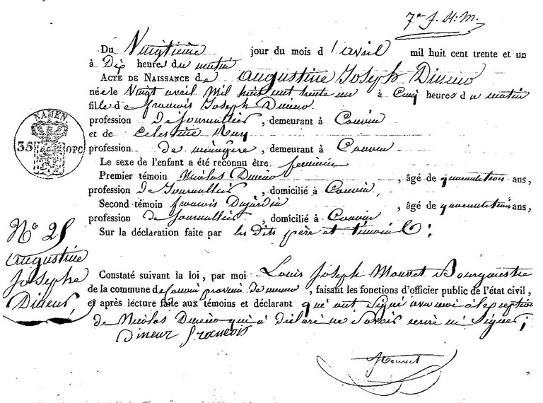 DINEUR Augustine Joseph