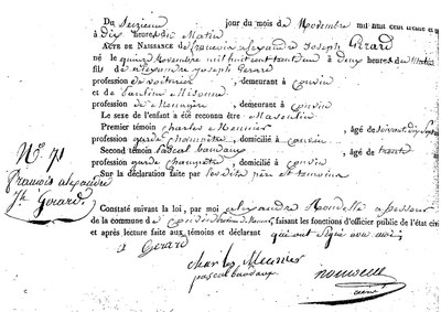 GERARD François Alexandre Joseph