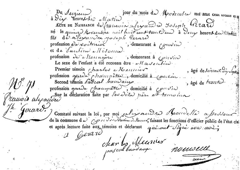 GERARD François Alexandre Joseph