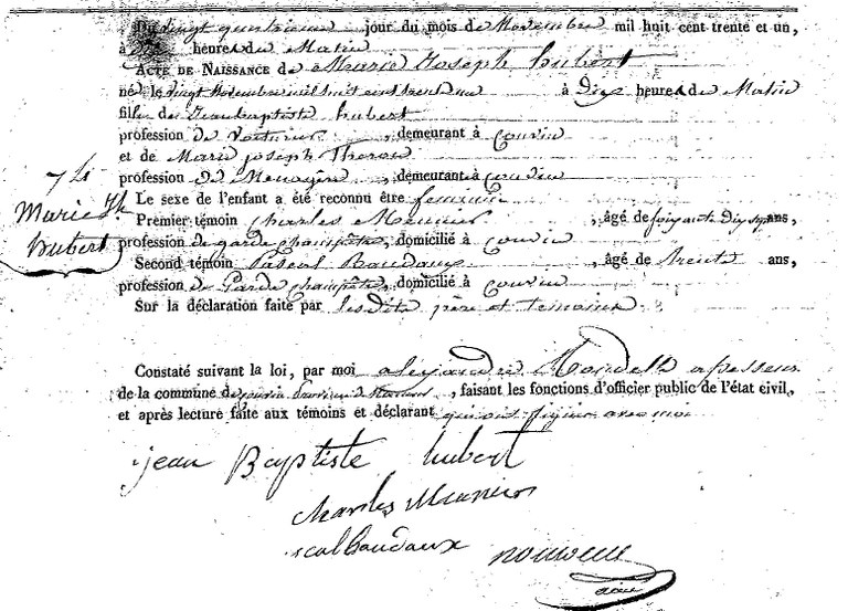 HUBERT Marie Joseph