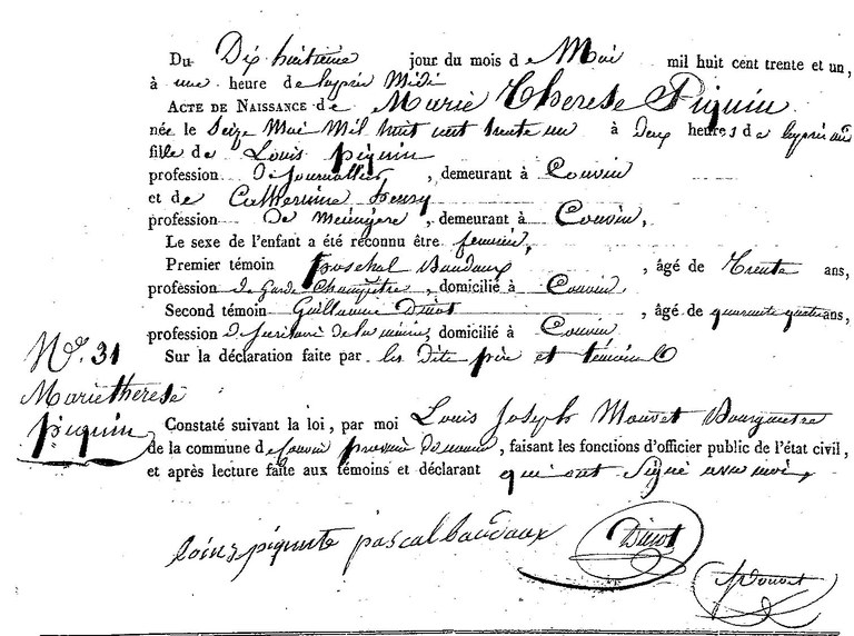 PIQUIN Marie Thérèse