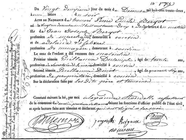 BERGOT Honoré Pierre Emile