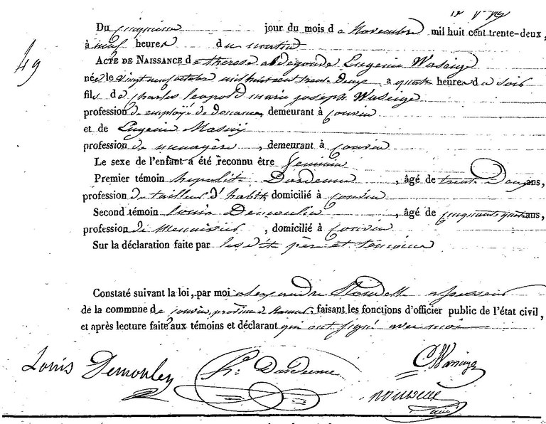 WASEIGE Thérèse Aldegonde Eugénie