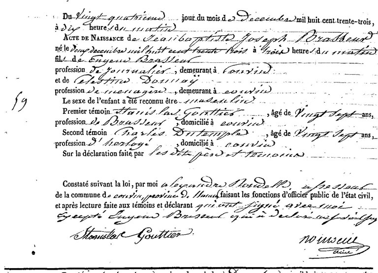 BRASSEUR Jean Baptiste Joseph