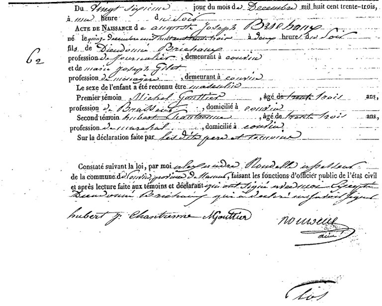 BRICHAUX Auguste Joseph