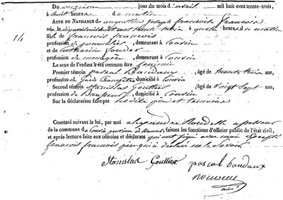FRANCOIS Augustine Joseph Françoise