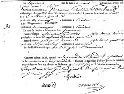 GOULLARD Florence Célestine