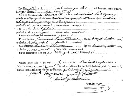 BERGAUX Henriette Lambertine