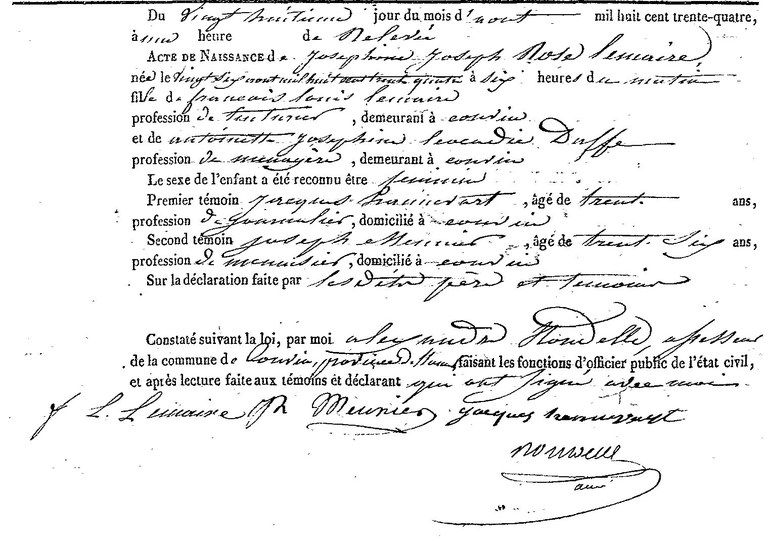 LEMAIRE Joséphine Joseph Rose