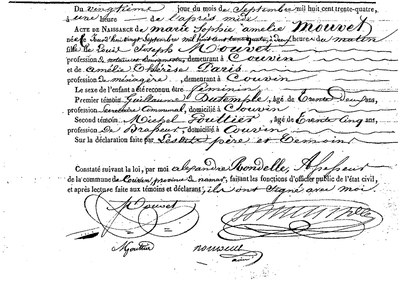 MOUVET Marie Sophie Amélie
