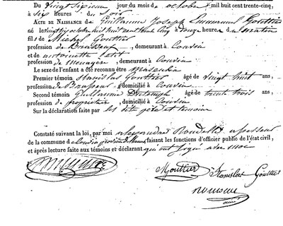 GOUTTIER Guillaume Joseph Emanuel