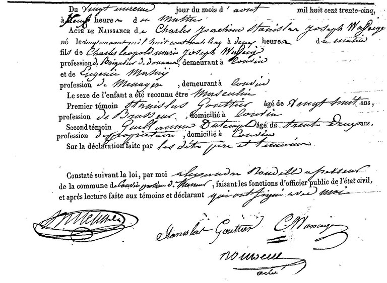 WASEIGE Charles Joachim Stanislas Joseph