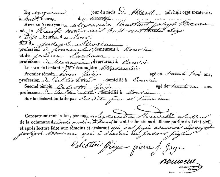 MOREAU Alexandre Constant Joseph