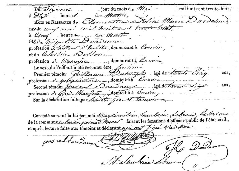 DARDENNE Clémentine Adeline Marie
