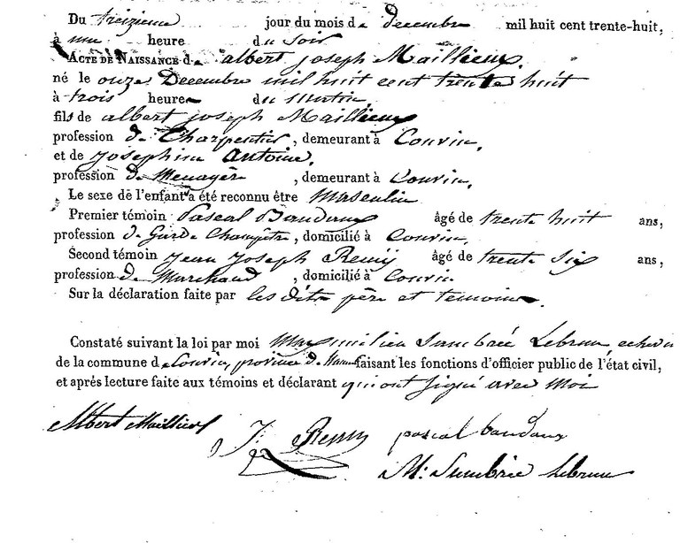 MAILLEUX Albert Joseph
