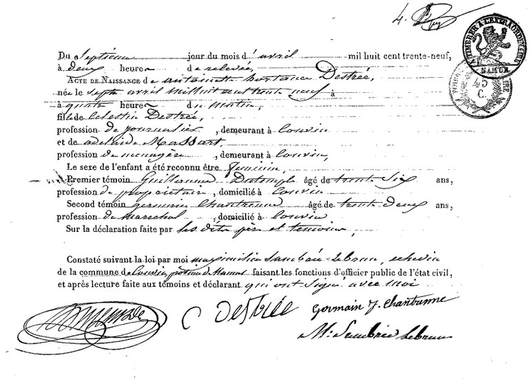 DESTREE Antoinette Hortance