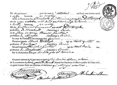 DUTEMPLE Elisabeth Guillienne Joséphine