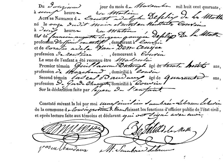 DEFELIX-de-la-MOTTE Ernest Adolphe