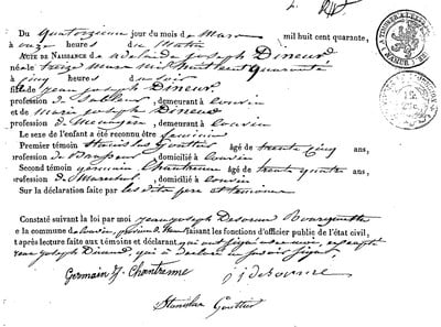 DINEUR Adélaide Joseph