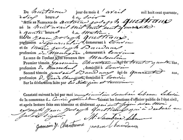 QUESTIAUX Antoine Joseph