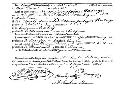 WASEIGE Auguste Antoine