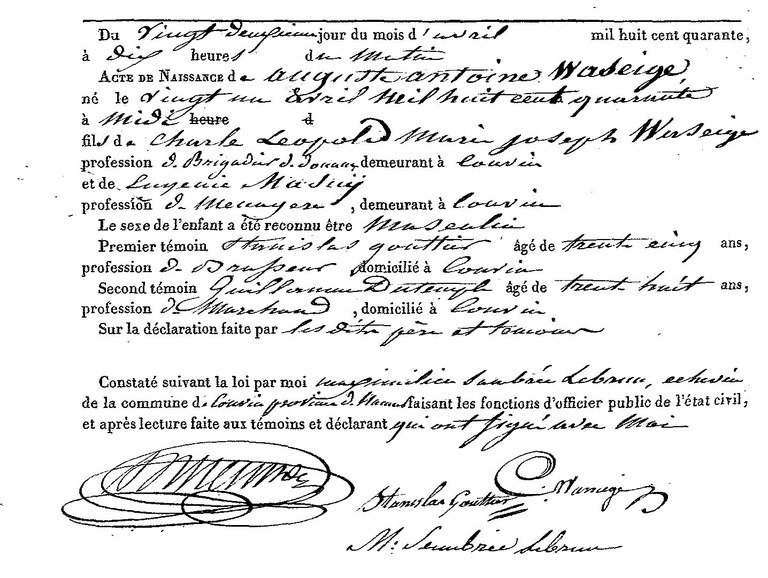 WASEIGE Auguste Antoine