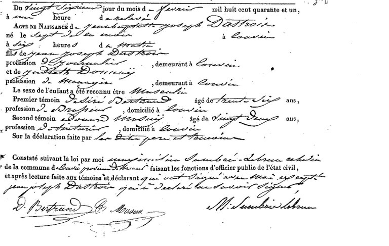 DASTROIS Jean Baptiste Joseph