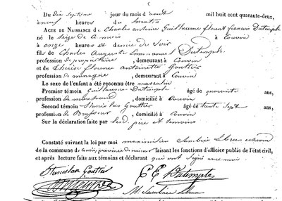 DUTEMPLE Charles Antoine Guillaume Florent François