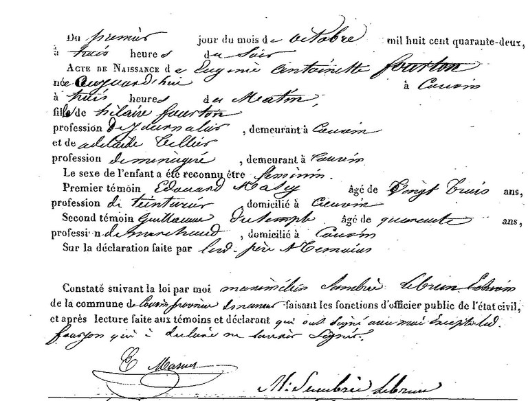 FOURTON Eugénie Antoinette