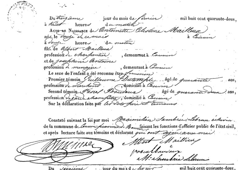 MAILLEUX Antoinette Célestine