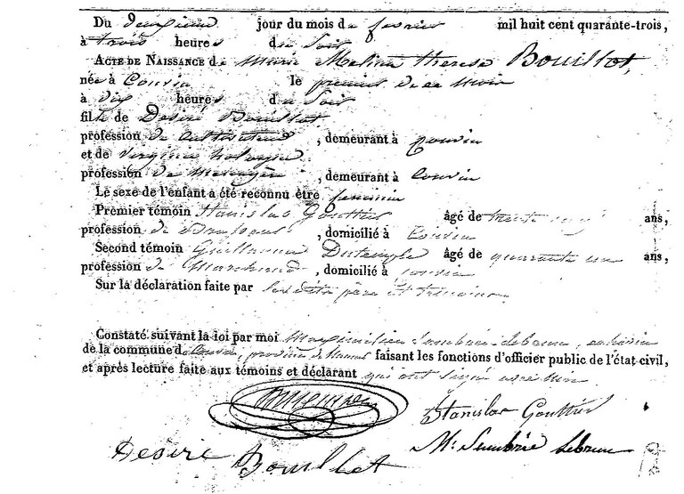BOUILLOT Marie Mélanie Thérèse
