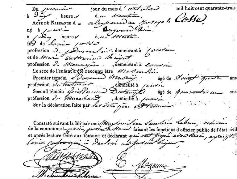 COSSE Alexandre Joseph