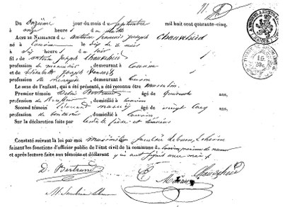 CHANVEHEID Antoine François Joseph