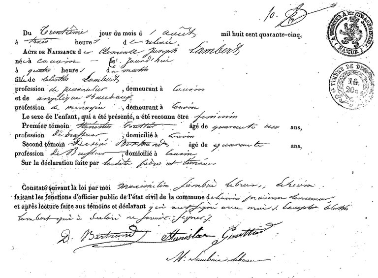 LAMBERT Clémence Joseph