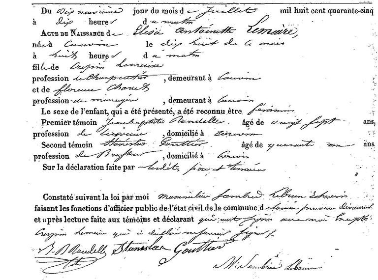 LEMAIRE Elisa Antoinette
