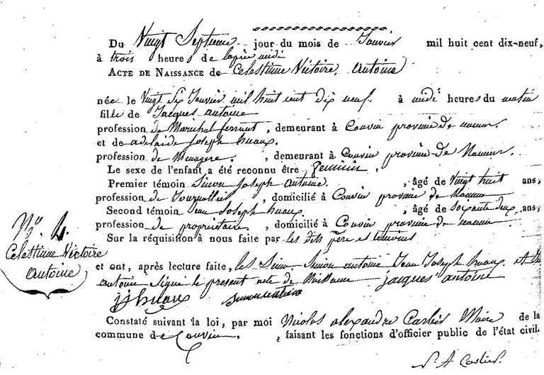 ANTOINE Célestine Victoire